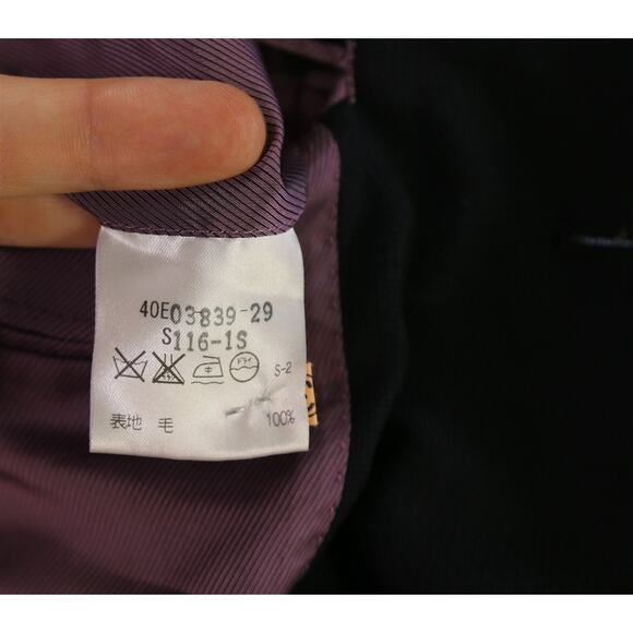 Paul Stuart Japan Black Knit Woven Wool w/ Metal Button Blazer Jacket 38R - Picture 9 of 9